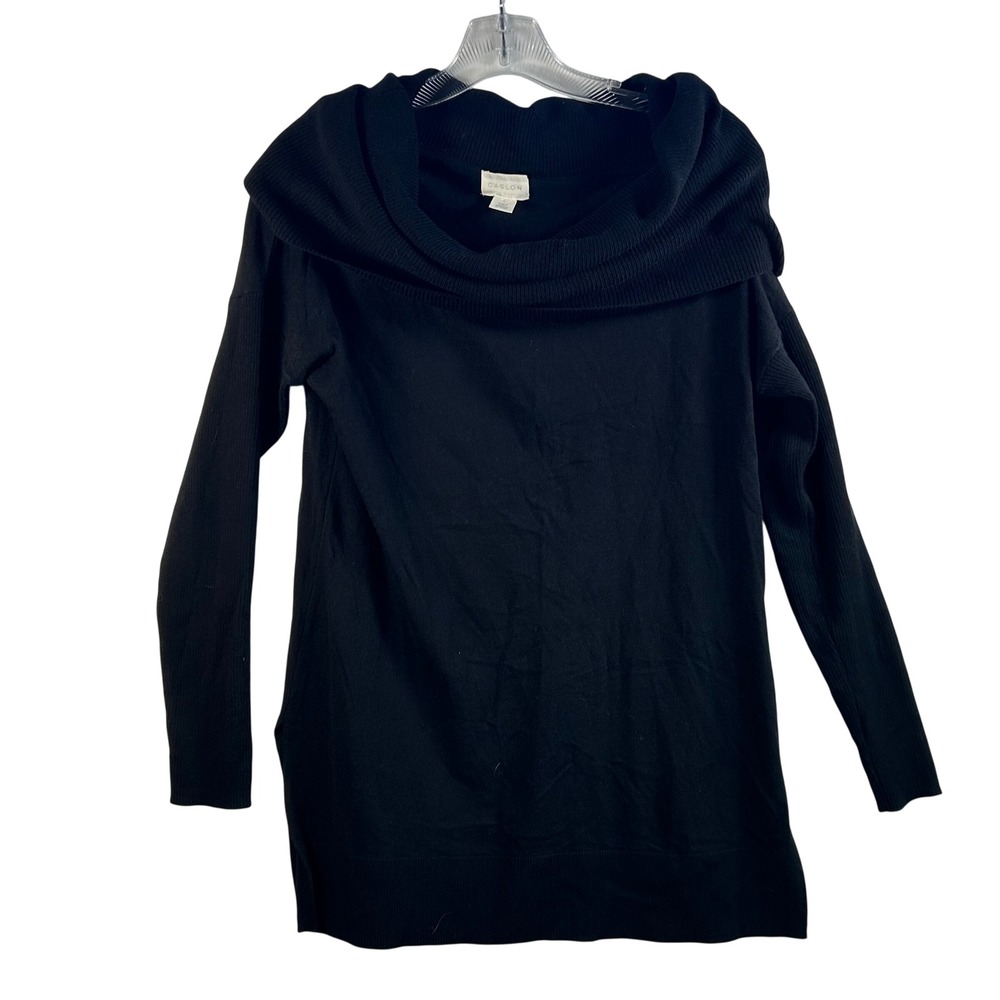 Caslon Black Cowl Neck Long‎ Sleeve Sweater Tunic Size S